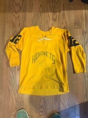 1970s Bauer Hornets Youth Hockey Jersey Size Large